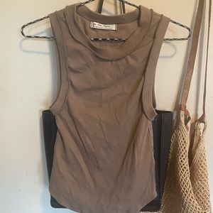 Free People Kate Tee Tank in pelican brown size small